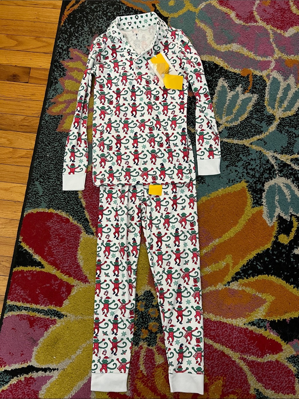NWT Roller Rabbit Monkey Holiday Pajama Set 8